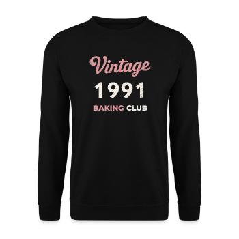 Millésime 1991 – Année de naissance rétro du Baking Club - Sweat-shirt Unisexe - noir - Devant - Alina (178cm) & Michal (187cm)