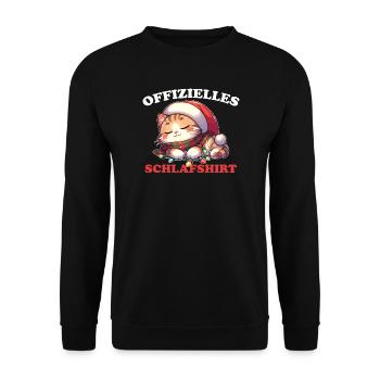 Chat de Noël Chemise de nuit officiel - Sweat-shirt Unisexe - noir - Devant - Alina (178cm) & Michal (187cm)