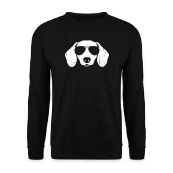 Dackel Kopf Sonnenbrille Cool Vektor - Unisex Pullover - Schwarz - Vorne - Alina (178cm) & Michal (187cm)