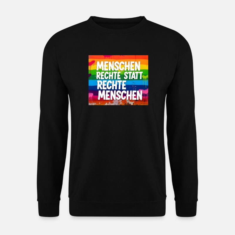 Menschenrechte statt rechte Menschen Statement - Unisex Pullover - Schwarz