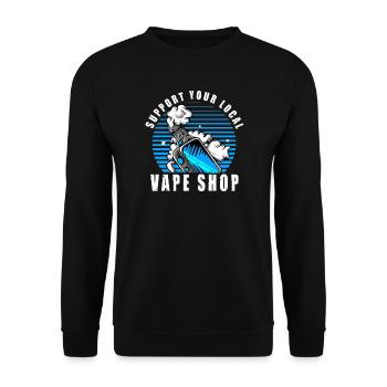 Vape Dampfer E Zigarette Spruch Vaping Geschenk  - Unisex Pullover - Schwarz - Vorne - Alina (178cm) & Michal (187cm)