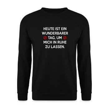 AUJOURD’HUI EST UNE JOURNÉE MERVEILLEUSE POUR REPOSER EN PAIX. - Sweat-shirt Unisexe - noir - Devant - Alina (178cm) & Michal (187cm)