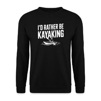 Ich würde lieber Kajak fahren - Unisex Pullover - Schwarz - Vorne - Alina (178cm) & Michal (187cm)