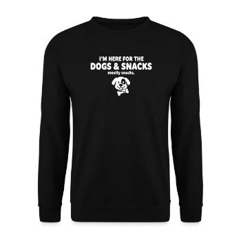 Chemise humoristique Dogs & Snacks - Sweat-shirt Unisexe - noir - Devant - Alina (178cm) & Michal (187cm)