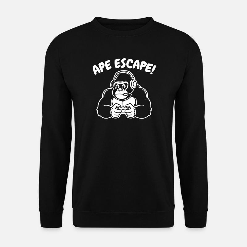 Monkey Gamer with Headset Controller - Unisex Sweatshirt - black