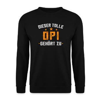 Dieser Tolle Opi Gehört zu - Unisex Pullover - Schwarz - Vorne - Alina (178cm) & Michal (187cm)