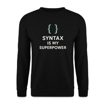 Grammar Oxford Comma Language Rules - Unisex Sweatshirt - black - Front - Alina (178cm) & Michal (187cm)