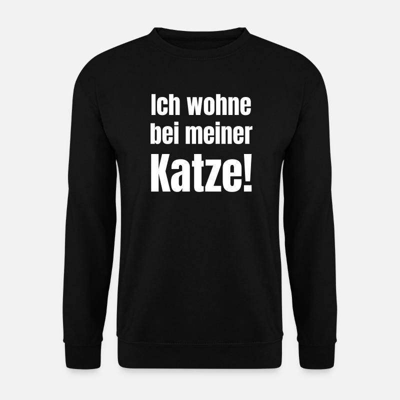 I live with my cat - Unisex Sweatshirt - black