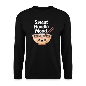 Sweet Noodle Mood - Unisex Pullover - Schwarz - Vorne - Alina (178cm) & Michal (187cm)