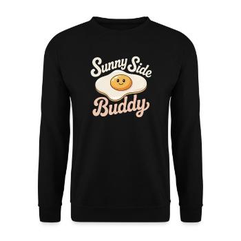 fried egg - Unisex Sweatshirt - black - Front - Alina (178cm) & Michal (187cm)