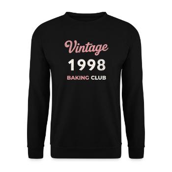 Vintage 1998 – Baking Club Retro Birth Year - Unisex Sweatshirt - black - Front - Alina (178cm) & Michal (187cm)