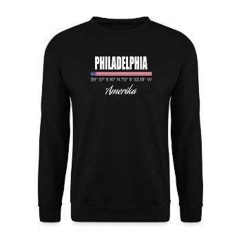 Philadelphie - Sweat-shirt Unisexe - noir - Devant - Alina (178cm) & Michal (187cm)