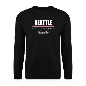 Seattle - Sweat-shirt Unisexe - noir - Devant - Alina (178cm) & Michal (187cm)