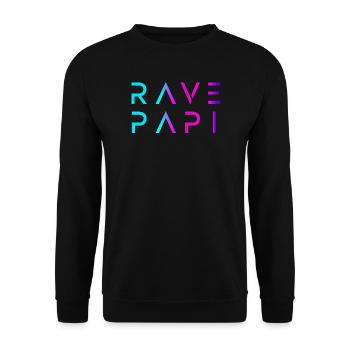 Rave Papi-EDM Festival Raver Daddy Fathers Groovy - Unisex Pullover - Schwarz - Vorne - Alina (178cm) & Michal (187cm)