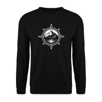 Berge Kompass Travel - Unisex Pullover - Schwarz - Vorne - Alina (178cm) & Michal (187cm)