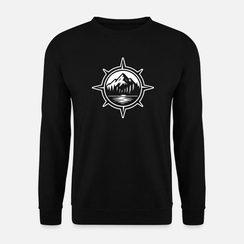 Berge Kompass Travel - Unisex Pullover - Schwarz