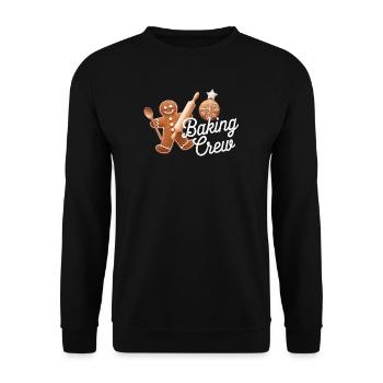Baking Crew Gingerbread Man Christmas Baking - Unisex Sweatshirt - black - Front - Alina (178cm) & Michal (187cm)