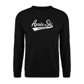 Après-Ski – Instructor (Schriftzug, Apres Ski / W) - Unisex Pullover - Schwarz - Vorne - Alina (178cm) & Michal (187cm)