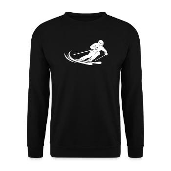 Minimalist Skier Silhouette Skisport Wint - Unisex Sweatshirt - black - Front - Alina (178cm) & Michal (187cm)