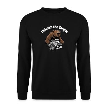 Bear Couple : Bear propulse un V8 - Sweat-shirt Unisexe - noir - Devant - Alina (178cm) & Michal (187cm)