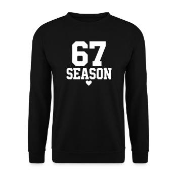 Sechs Sieben Saison Spaß 67 Valentinstag Saison Se - Unisex Pullover - Schwarz - Vorne - Alina (178cm) & Michal (187cm)