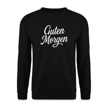Guten Morgen  - Unisex Pullover - Schwarz - Vorne - Alina (178cm) & Michal (187cm)