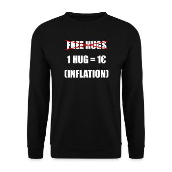 Free Hugs - Inflationsbereinigt - Unisex Pullover - Schwarz - Vorne - Alina (178cm) & Michal (187cm)