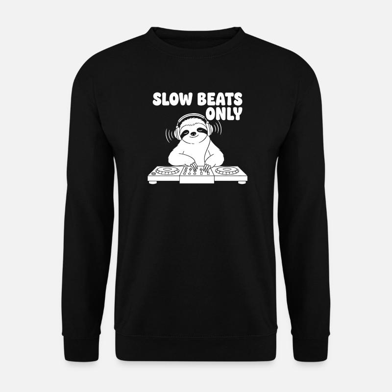 Slow Beats Sloth DJ - Unisex Sweatshirt - black