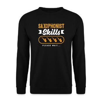 Saxophonist Skills Loading Funny Saxophone - Unisex Sweatshirt - black - Front - Alina (178cm) & Michal (187cm)