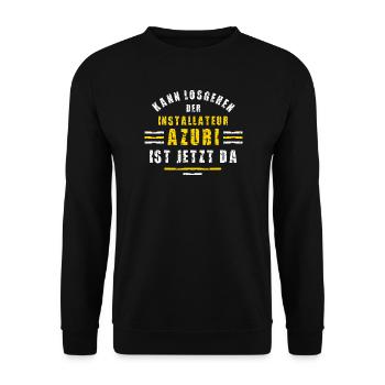 Installer Trainee Training Apprenticeship Trainee - Unisex Sweatshirt - black - Front - Alina (178cm) & Michal (187cm)