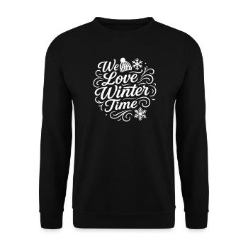 We love winter - Unisex Sweatshirt - black - Front - Alina (178cm) & Michal (187cm)