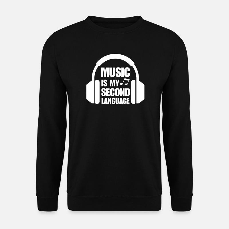 Musikliebhaber Lehrer Musiker DJ Kopfhörer - Unisex Pullover - Schwarz