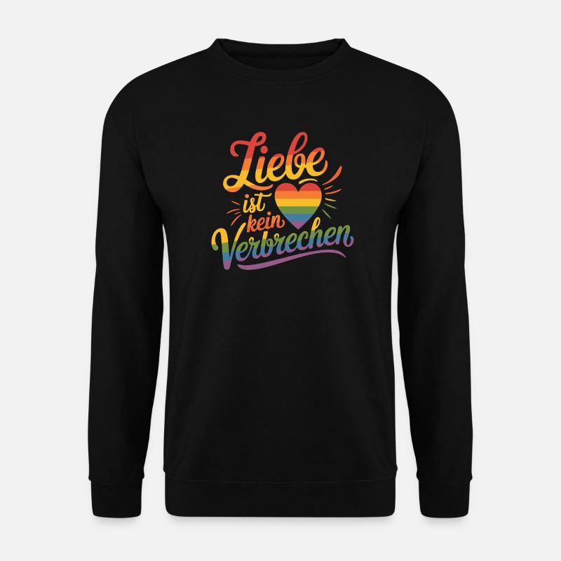  Liebe Ist Kein Verbrechen Regenbogen Herz LGBTQ - Unisex Pullover - Schwarz