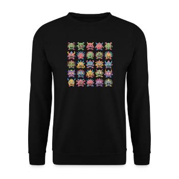 Colorful funny monster collection for kids and - Unisex Sweatshirt - black - Front - Alina (178cm) & Michal (187cm)