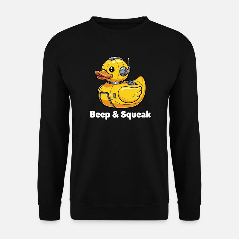 Beep & Squeak Roboter-Ente - Unisex Pullover - Schwarz