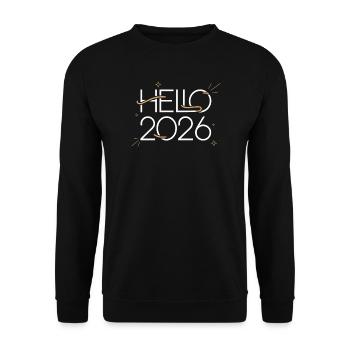 Neon Hallo 2026 - Unisex Pullover - Schwarz - Vorne - Alina (178cm) & Michal (187cm)