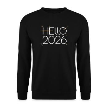Hallo Neonschild 2026 - Unisex Pullover - Schwarz - Vorne - Alina (178cm) & Michal (187cm)