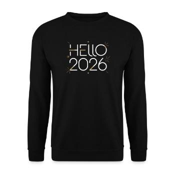 Hallo Neonschild 2026 - Unisex Pullover - Schwarz - Vorne - Alina (178cm) & Michal (187cm)