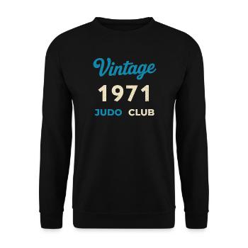 Année de naissance rétro vintage du Judo Club 1971 - Sweat-shirt Unisexe - noir - Devant - Alina (178cm) & Michal (187cm)