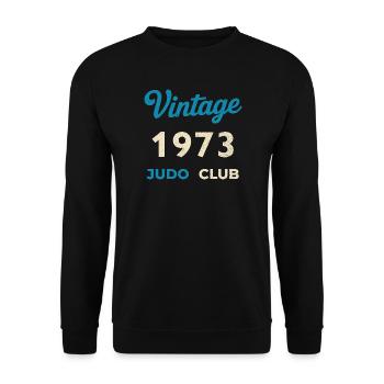 Vintage 1973 Judo Club Retro Birth Year Gift - Unisex Sweatshirt - black - Front - Alina (178cm) & Michal (187cm)