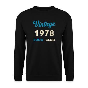 Vintage 1978 Judo Club Retro Geburtsjahr Geschenk - Unisex Pullover - Schwarz - Vorne - Alina (178cm) & Michal (187cm)