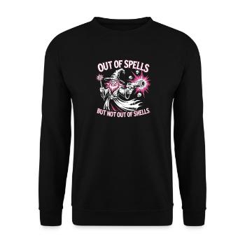 Aus den Zaubern, aber nicht aus den Hüllen - Cool Wizard - Unisex Pullover - Schwarz - Vorne - Alina (178cm) & Michal (187cm)