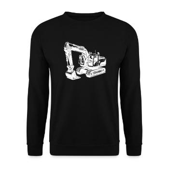 Starker Bagger die Maschine mit dem langen Arm - Unisex Pullover - Schwarz - Vorne - Alina (178cm) & Michal (187cm)