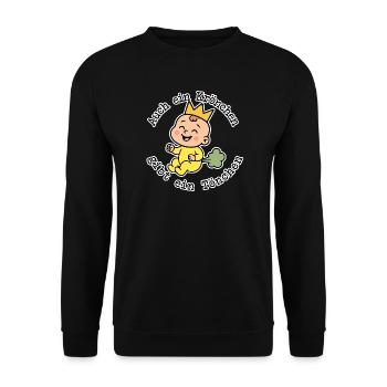 Auch ein Krönchen gibt ein Tönchen lustiges T-Shir - Unisex Pullover - Schwarz - Vorne - Alina (178cm) & Michal (187cm)