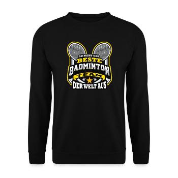 Joueur de badminton offre des tenues de badminton - Sweat-shirt Unisexe - noir - Devant - Alina (178cm) & Michal (187cm)