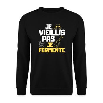 Ich alter nicht fermentiertes Bier lustiges Geschenk - Unisex Pullover - Schwarz - Vorne - Alina (178cm) & Michal (187cm)