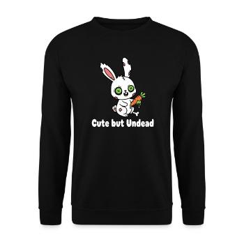 Cute zombie bunny with carrot - Unisex Sweatshirt - black - Front - Alina (178cm) & Michal (187cm)