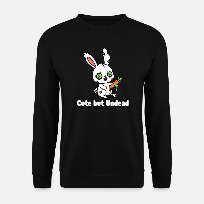 Cute zombie bunny with carrot - Unisex Sweatshirt - black