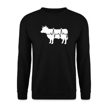 Rythme cardiaque de vache ECG Vecteur grunge de l’éleveur - Sweat-shirt Unisexe - noir - Devant - Alina (178cm) & Michal (187cm)