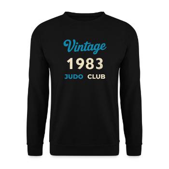 Vintage 1983 Judo Club Retro Birth Year Gift - Unisex Sweatshirt - black - Front - Alina (178cm) & Michal (187cm)